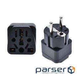 Power adapter Lucom IEC(Schuko)-(World) M/F,+USA/UK/Swiss/Italy/CN adapter (62.09.8075-1)