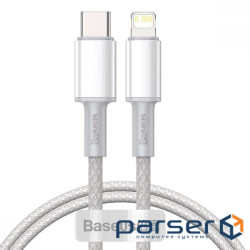 Cable Baseus High Density Braided Type-C to Lightning PD 20W 2M White (CATLGD-A02) (CATLGD-A02 2m )