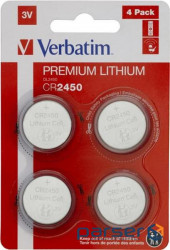 Батарейка Verbatim CR 2450 Lithium 3V * 4 (49535)