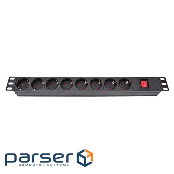 Силовий блок 19 8 розеток, без кабелю, з вимикачем Atcom (AT1801)