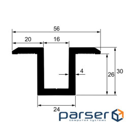 Притиск міжмодульний омегоподібний 56 / 30мм шириною 40мм без покриття (ПММ-56 / 30-40) -56 / 30-40)