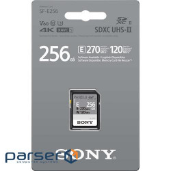 Memory card Sony 256GB SDXC C10 UHS-II U3 V60 R270/W120MB/s Entry (SFE256.ET4)