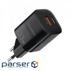 Зарядний пристрій Choetech GaN USB-A/USB-C 33W QC3.0/PD/PPS (PD5006-EU-BK)