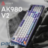 Бездротова механічна клавіатура Ajazz AK980 V2 Maillard switches Purple White Blue (AK980-V2-M-PWB)