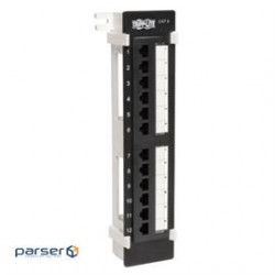 12-Port Cat6/Cat5 Wall-Mount Vertical 110 Patch Panel, TAA (N250-012)
