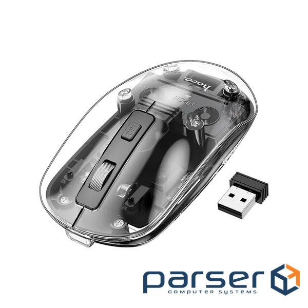 Миша бездротова HOCO GM29, 1600DPI, 2.4GHZ, Black / Transparet, Blister (GM29BT)