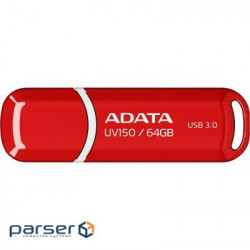Накопичувач ADATA 64GB USB 3.0 UV150 Red (AUV150-64G-RRD)