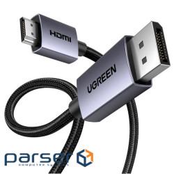 Кабель мультимедійний DisplayPort M to HDMI M 2.0m V2.0 4K30Hz DP125 black Ugreen (35842)