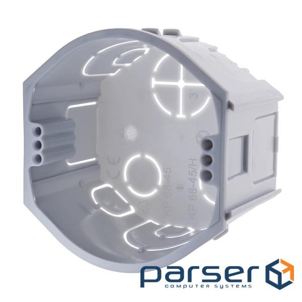 Коробка приладова неглибока в тверді стіни, з"єднуються між собою, ПВХ, сіра, &Oslash, (KP 68-45_KA) , &Oslash, (KP 68-4