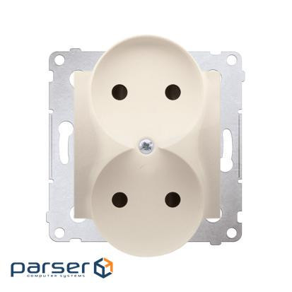 Розетка электрическая Premium 2x без заземления, крем (DG2MZ.01/41)