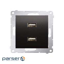 Розетка Premium USB 2x 5V 2.1A, антрацит (DC2USB.01/48)