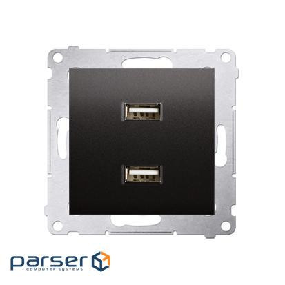 Розетка Premium USB 2x 5V 2.1A, антрацит (DC2USB.01/48)