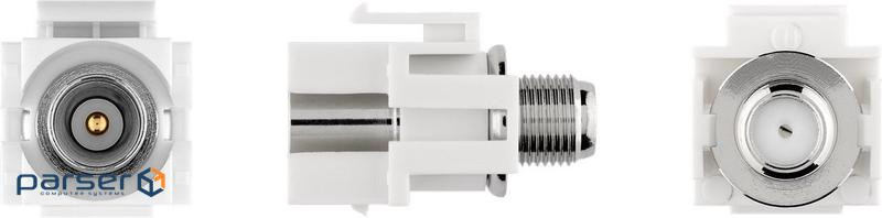 Перехідник антенний RF:F-Coaxial F/M,Keystone module (F-front),білий (75.07.9938-25) (75.07.9938-25)