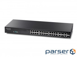 Network switch Cisco SG350X-48-K9-EU Тип - управляемый 3-го уровня, форм-фактор - в стойку, количество портов - 54, порты - SFP+, Gigabit Ethernet, комбинированный, возможность удаленного управления - управляемый, коммутационная способность - 176 Гбит/ с, размер таблицы МАС-адресов - 64000 Кб, корпус - Металический, 48x10/ 100/ 1000TX, 2хSFP+ Edge-core ECS3510-28T