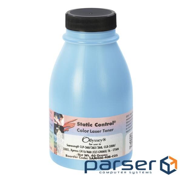 Тонер Samsung CLP-360/CLX-3300 40г cyan, фасування Static Control (SAM406-40B-COS-P)