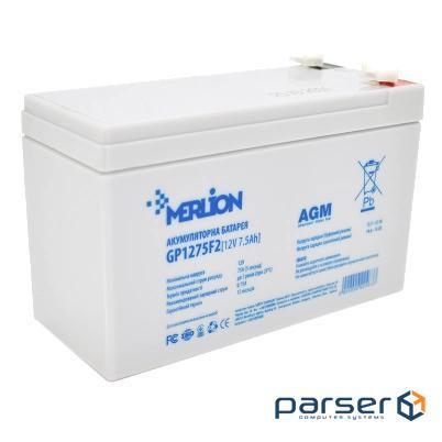 Акумуляторная батарея Merlion MERLION AGM GP1275F2 12В 7,5А•ч