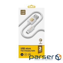 Luxe Cube USB-microUSB cable, 3A, 1m, white (7775557575273)