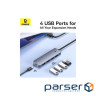 Хаб USB Baseus UltraJoy, Grey, USB 3.0 - 4xUSB 3.0, кабель 50 см, алюмінієвий корп (B0005280B811-01)