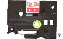 Стрічка для принтера етикеток Brother 12mm Laminated, white on red (TZE435)