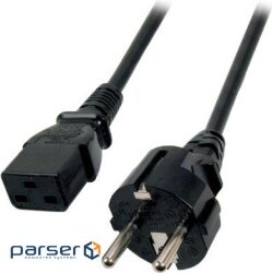 Device power cable Value IEC(Schuko)-(C19) M/F 1.8m,180/180 3x1.0mm D=7.0mm (62.09.8225)