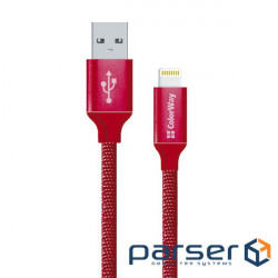 Data cable Cable Colorway USB - Apple Lightning 2.1A 1m red ColorWay (CW-CBUL004-RD)