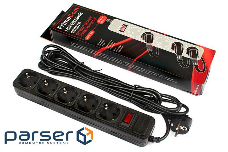 Мережевий фільтр-подовжувач FRIMECOM FC-B4005W Black 4,5м (FC-B4005W 4.5 B)