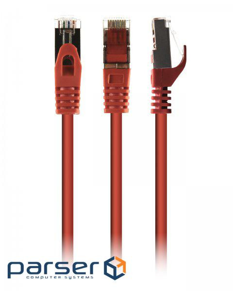 Patch cord PP6A-LSZHCU-R-2M, S / FTP, molded, 50u "latch plug, 2 m, red