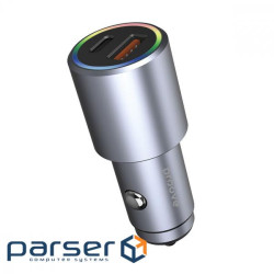 Автомобільне ЗУ Proove Double Energy Plus 53W (USB + Type-C) metal gray ( (ACDE53110004  metal gray)