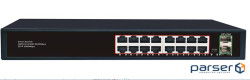 Комутатор Merlion MG1016S 16 портів RJ45 Ethernet + 2 SFP 10 / 100 / 1000 Мбіт / сек. мета (YT41688)