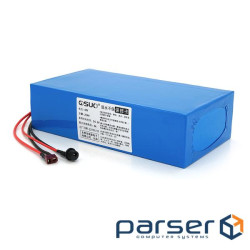 Акумуляторна батарея літієва QiSuo 48V 20A з елементами Li-ion 18650, DC: 5.5x2.1мама + ро (QS-4820) (QS-4820)