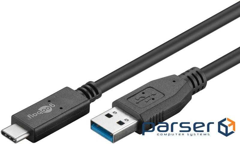 Кабель пристроїв Goobay USB Type-C-3.0A M/M 0.5m (USB3.1Gen2) 10Gbps 60W/20V/3A (75.04.1073-1)