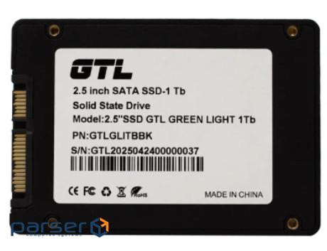 Твердотільний накопичувач SSD 1Tb, GTL Green Light, SATA3, 2.5", 3D TLC, 520/500 МБ/с, (GTLGLITBBK)