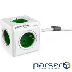 Extension cord ALLOCACO PowerCube Extended Green, 5 sockets, 1.5m (1300GN/DEEXPC)