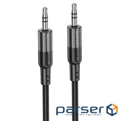 Кабель HOCO UPA27 DC3.5 тато-тато 1.2м, круглий в обплетенні, Black, Box (HOCO UPA27A)