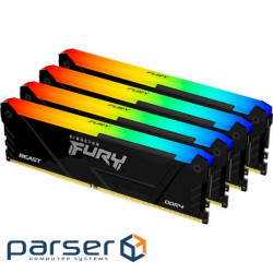 Модуль пам'яті KINGSTON FURY Beast RGB DDR4 3200MHz 128GB Kit 4x32GB (KF432C16BB (KF432C16BB2AK4/128)