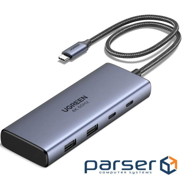 Хаб USB 3.2 Type-C ->2xUSB-A 3.2/2xUSB-C 3.2 10Гбіт/с/ 2xHDMI 4K60Гц PD 100Вт,сірий CM498 Ug (45379)