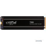 Crucial T500 1TB PCIe Gen4 NVMe M.2 SSD with heatsink, EAN: 649528940018 (CT1000T500SSD5)