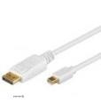 Кабель монітора-сигнальний DisplayPort-mini M/M 2.0m,v1.2 4K@30Hz D=4.8mm Gold,білий (75.05.2859-1) (75.05.2859-1)