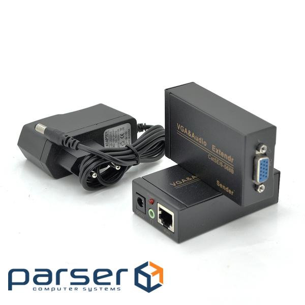 Активний подовжувач VGA сигналу до 100m по кручений парі Cat5e / 6e, 1080P, Blac (YT-AEC VGA1080P-100m)
