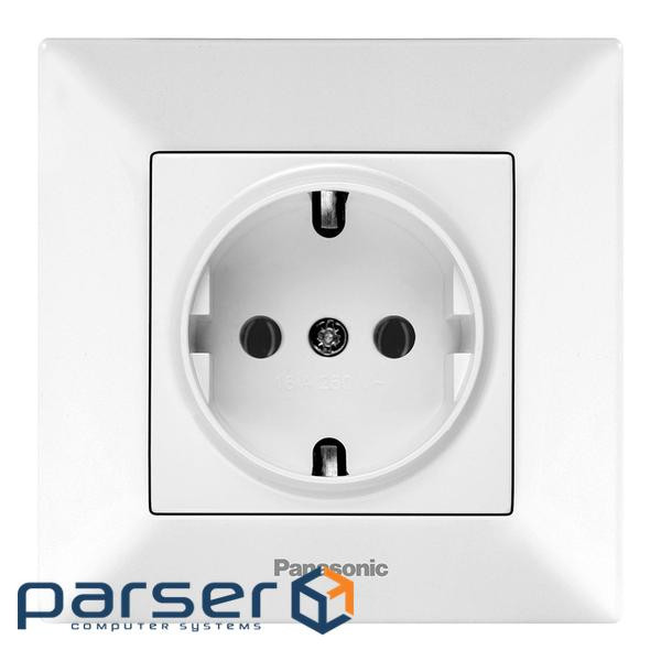 Розетка Panasonic Arkedia Slim із заземленням, швидкий монтаж, біла (WNTC03022WH-UA)