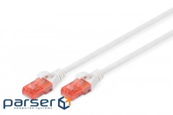 Патч-корд DIGITUS CAT 6 UTP, 1м, AWG 26/7, Cu, LSZH, білий (DK-1617-010/WH) (DK-1617-010/WH)