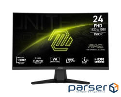 Монітор MSI 23.6" MAG 244C HDMI, DP, Audio, VA, 180Hz, 1ms, sRGB 105%, CURVED, (9S6-3BB31H-039)