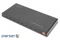 Розгалужувач DIGITUS HDMI (INx1 - OUTx16), 4K, чорний (DS-45328)