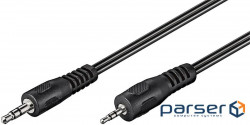 Audio adapter cable Jack 2.5mm 3pin-3.5mm 3pin M/M 2.0m, Stereo Nickel Flat, black (84.00.7071-1)