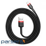 Дата кабель USB 2.0 AM to Lightning 1.0m Cafule Black-Red Baseus (CALKLF-B19)