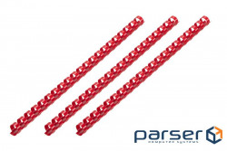 Plastic springs for binder 2E, 16 mm, red, 100 pcs (2E-PL16-100RD)