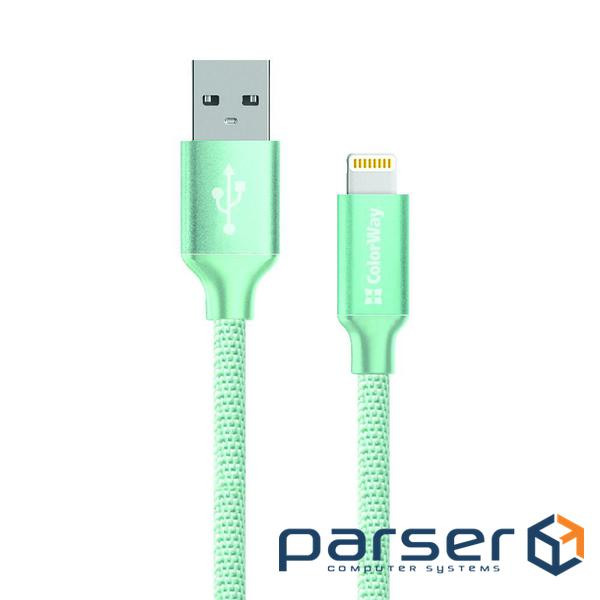 Дата кабель USB 2.0 AM to Lightning mint ColorWay (CW-CBUL004-MT)