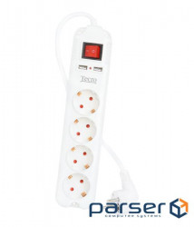 Мережевий фільтр-подовжувач TECRO SF-USB-4-2 White