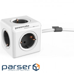 Extension cord ALLOCACO PowerCube Extended Gray, 5 sockets, 1.5m (1300GY/DEEXPC)