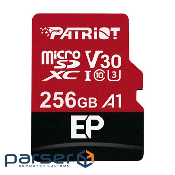 Карта пам'яті MicroSDXC 256GB UHS-I/U3 Class 10 Patriot EP A1 R90/W80MB/s + SD-adapt (PEF256GEP31MCX)